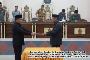 Perda Bantuan Hukum Gratis Inisiatif Komisi 1 DPRD Kab.Wajo di Tetapkan