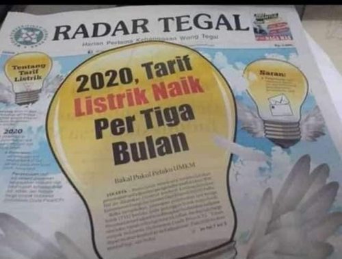 Tahun 2020 Pemerintah Naikkan Tarif Listrik Per Tiga Bulan