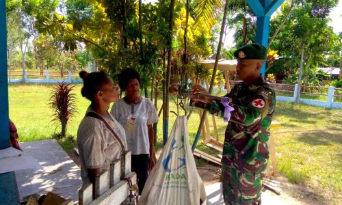 PEDULI TUMBUH KEMBANG BALITA, TNI DAN PUSKESMAS SOTA GELAR POSYANDU