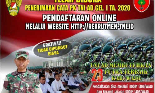 TNI-AD Membutuhkan 23 Putera Terbaik Kabupaten Wajo, Berikut Syaratnya