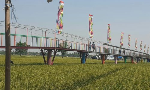 Jembatan pelangi salah satu kearipan lokal di kabupaten Karawang.