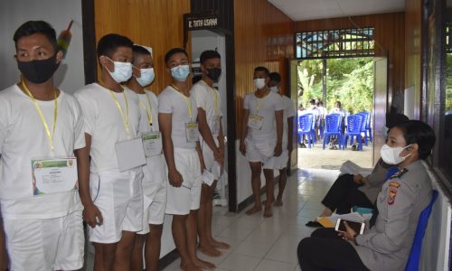 Pabanrim Polres Nabire Lakukan Rikkes Pertama Bintara Polri Tahun 2021