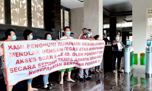 Penghuni Rusunami Latumenten Unjuk Rasa Menolak Face Gate