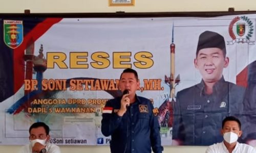 Anggota DPRD Provinsi Lampung Soni Setiawan, S.T., M.H. Reses Di Kecamatan Way Tuba