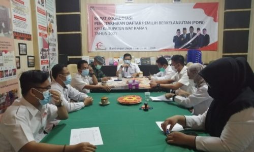 KPU Way Kanan Adakan Rapat Koordinasi Internal Pemutahiran Data Pemilih