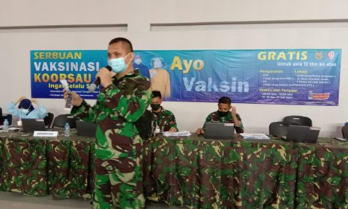 Peserta Vaksin Covid 19 Usia 12~17 Tahun Mencapai 1300 Orang di Koopsau Angkatan Darat 