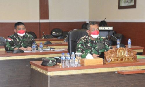 Danrem 172/PWY Ikuti Rakor Evaluasi Dan Tindak Lanjut PPKM Level IV Luar Jawa Dan Bali