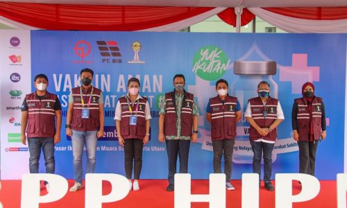 BPP HIPMI DAN PT MAMING 69 GELAR VAKSINASI DI TINJAU GUBERNUR DKI DAN WALIKOTA JAKARTA UTARA