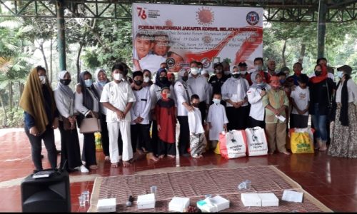 Forum Wartawan Jakarta Korwil Jaksel Gelar Baksos Santunan Anak Yatim Dan Mendoakan Para Wartawan Yang Wafat Terkena Covid – 19