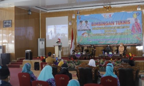 Bunda PAUD Kabupaten Way Kanan Sampaikan Laporan, Pada Acara Bimtek PAUD – HI