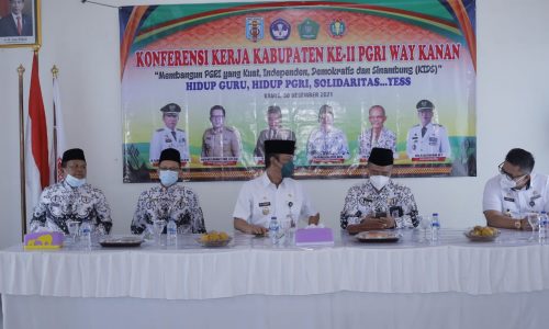 Wakil Bupati Way Kanan Buka Acara Konferensi Ke – ll PGRI Way Kanan Tahun 2021