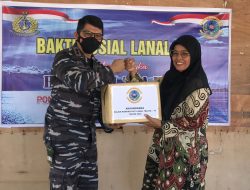 Komandan Pangkalan TNI AL Tanjung Balai Asahan Pimpin Bakti Sosial Disambut Ceria Santri Pesantren Al-Intishorul Bahri