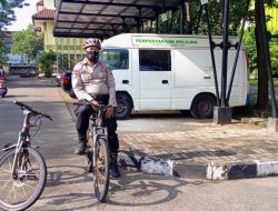 Patroli Bersepeda Satuan Samapta Polresta Tangerang, Intens Himbau Prokes Covid-19