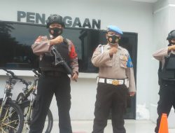 Anggota Sat Samapta Polresta Tangerang Penjagaan Mako Untuk Antisipasi Gangguan Kamtibmas.