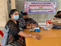 Ditengah-Tengah Bulan Suci Ramadhan, Tim Nakes TNI AL Lanal TBA Laksanakan Vaksinasi Di Gereja HKBP Esdengki Tanjung Balai