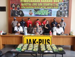 Sebanyak 23 Kg Barbuk Sabu dimusnahkan Polres Metro Jakpus