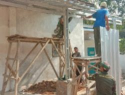 Rehab Musholla Nurul Huda Program TMMD Kodim Way Kanan, Tahap Pemasangan Rangka Teras