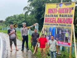 Operasi Keselamatan Krakatau 2025, Satlantas Polres Way Kanan Pasang Banner Himbauan