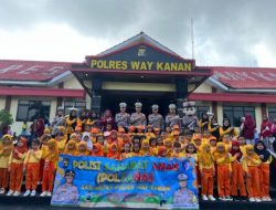 Polisi Sahabat Anak: 442 Siswa TK Blambangan Umpu Belajar Lalu Lintas Di Polres Way Kanan