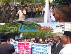 Bela Honorer, Ratusan Mahasiswa Gelar Aksi Demontrasi di Depan Mes Bupati Rokan Hilir