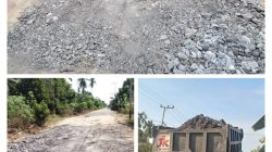 Dinas PUTR Rohil Perbaiki 3 Jalan Poros Sungai Segajah Kecamatan Kubu