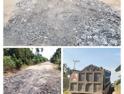 Dinas PUTR Rohil Perbaiki 3 Jalan Poros Sungai Segajah Kecamatan Kubu