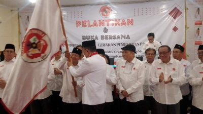 Pengurus DPP Gerakan Pembumian Pancasila Resmi Dilantik di Gedung Joang 45 Meski Diguyur Hujan