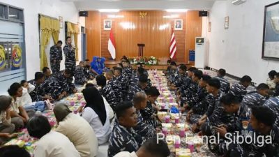 Keluarga Besar Lanal Sibolga Berbagi Takjil dan Buka Puasa Bersama di Mako Lanal Sibolga