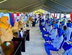 Peduli Kesehatan, Prajurit dan Jalasenastri Lanal Bintan Ikuti Skrining PTM dan Cek Kesehatan Gratis