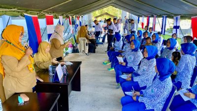 Peduli Kesehatan, Prajurit dan Jalasenastri Lanal Bintan Ikuti Skrining PTM dan Cek Kesehatan Gratis