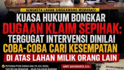 Tim Kuasa Hukum Bongkar Klaim Sepihak, Tergugat Intervensi Dinilai Coba-Coba Cari Kesempatan Kuasai Lahan Milik Orang Lain