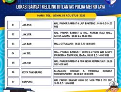 Samsat Keliling Hadir di 14 Wilayah Jadetabek pada Senin, 3 Agustus 2026