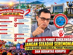 LP-KPK KALBAR DESAK PEMKOT SINGKAWANG JADIKAN HUT KE-25 MOMENTUM BENAHI KINERJA DAN TUTUP CELAH KORUPSI