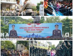 Serah Terima Pataka Maneka Tunggal Dharma Tandai Pergantian Kapolda Jateng