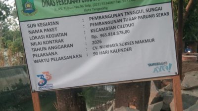 Pembangunan Tanggul Sungai di Ciledug Jadi Sorotan, Bedeng Belum Tersedia dan Mandor Tak Terlihat di Lokasi