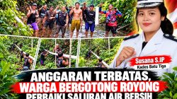 ANGGARAN TERBATAS BUKAN PENGHALANG! SUSANA S.I.P. PIMPIN GOTONG ROYONG, AIR BERSIH KINI MENGALIR KE RUMAH WARGA DUSUN SUNGAI SENGKUANG